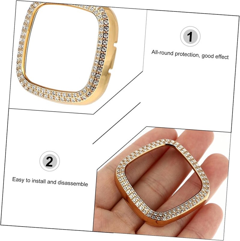 Balacoo Watch Frame Case Compatible With Sense Protective Cover Dual Row Rhinestones Easy Installation - Image 3
